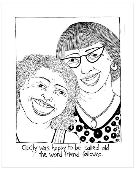 CECILY TEA TOWEL Old Friends CE290