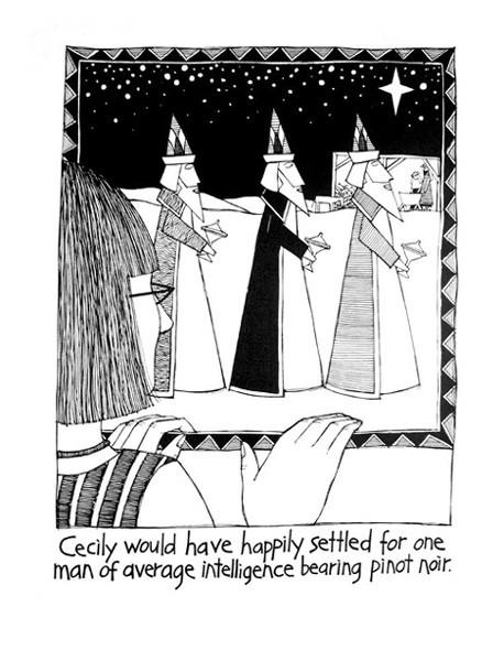 CECILY TEA TOWEL Man with Pinot Noir CE166