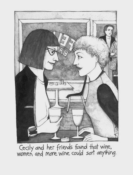 Cecily Tea Towel - Wine and women  CE218
